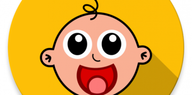 Bebeğimin İlk Kelimeleri Free Download For Laptop Pc - Glückliches Cartoon-baby-tragende Windel Grußkarte (667x333)