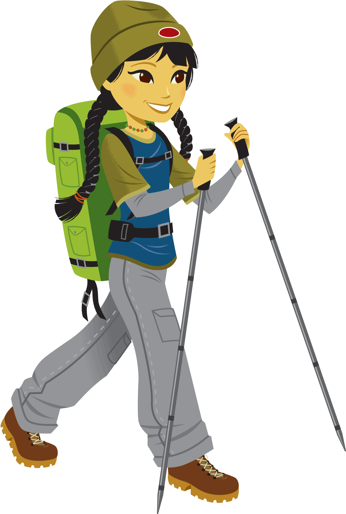 Climbing Mountaineering Clip Art - Hiking Cartoon Png (1283x1837)