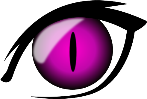 Anime Clipart Pink Cat - Yellow Cat Eyes Transparent (533x532)