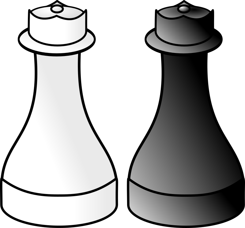 Chess Piece Queen King Clip Art - Queen Chess Black And White (800x745)