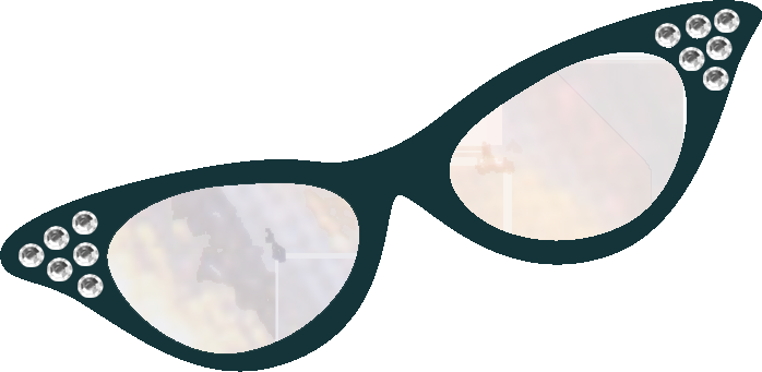 50s Sunglasses Clipart - Cateye Glasses Clipart (698x341)