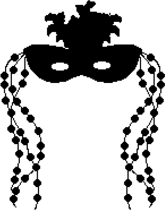 Locate Silhouette Clip Art Of Black And White Masks - Mardi Gras Clip Art (640x755)