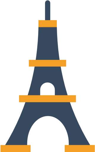 Eiffel Tower Free Icon - France Flat Png (512x512)