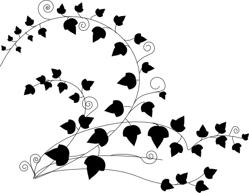 Ivy Clip Art Free - Ivy Png Black And Whte (512x396)