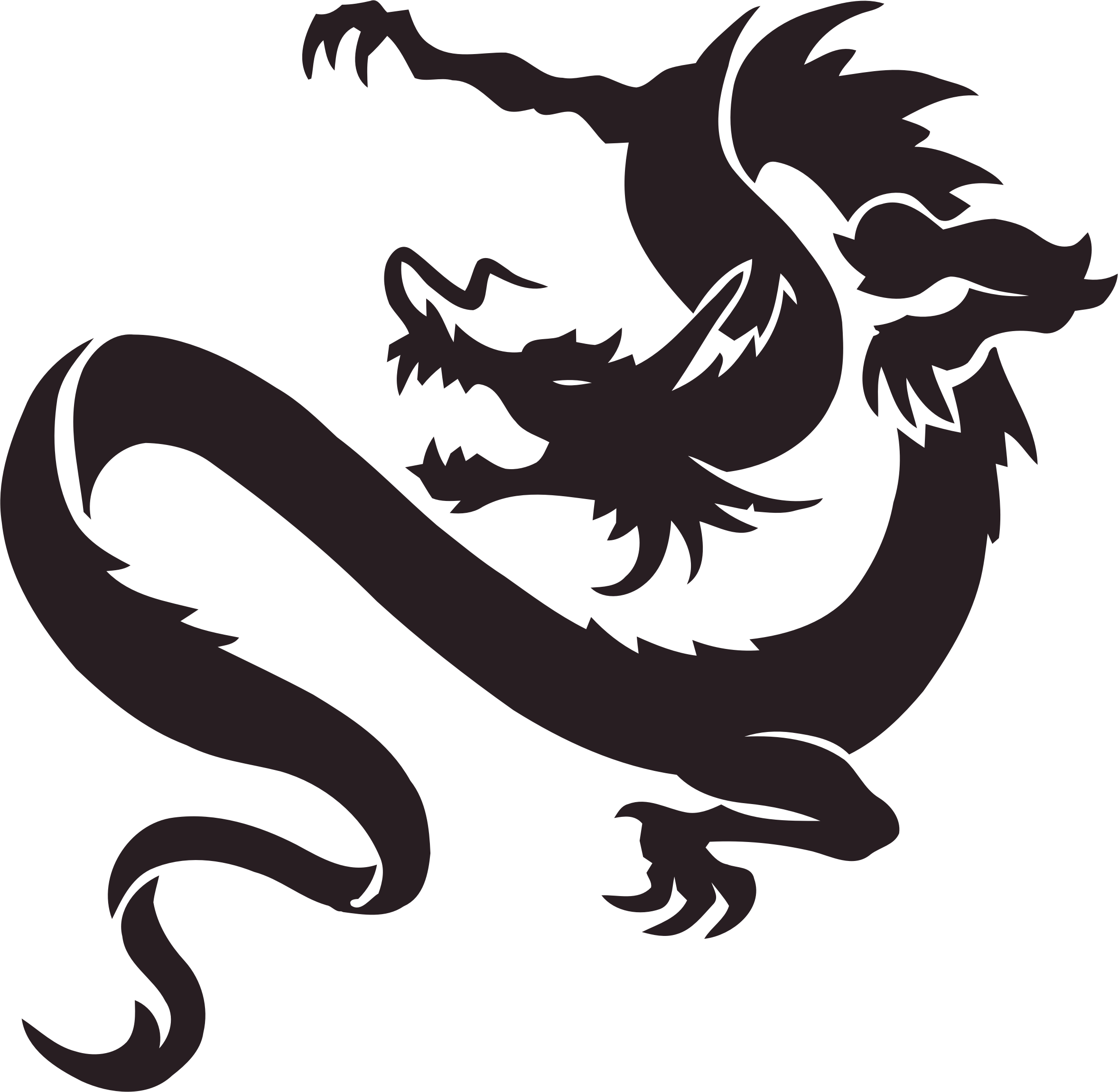 Fist Free Vector Download For Commercial Use - Small Japanese Dragon Tattoo (2356x2302)
