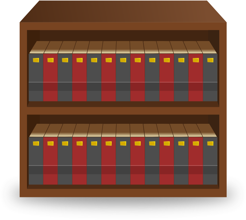 Clipart - Wooden Bookcase - Bookshelf Png (800x800)