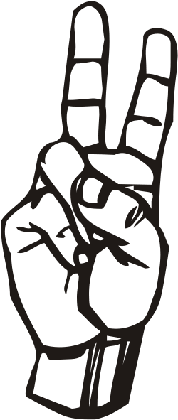 Sign Language V - Sign Language Peace Sign (500x1000)