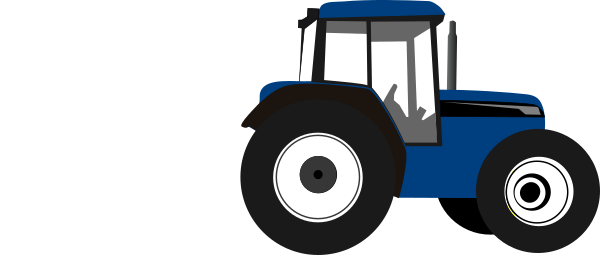 Blue Tractor Clipart (600x255)