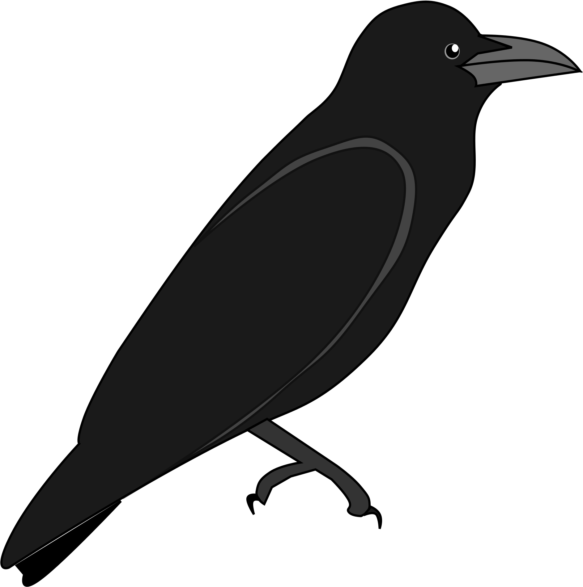 Collection Of Raven Outline Cliparts - Wikimedia Commons (2000x2065)
