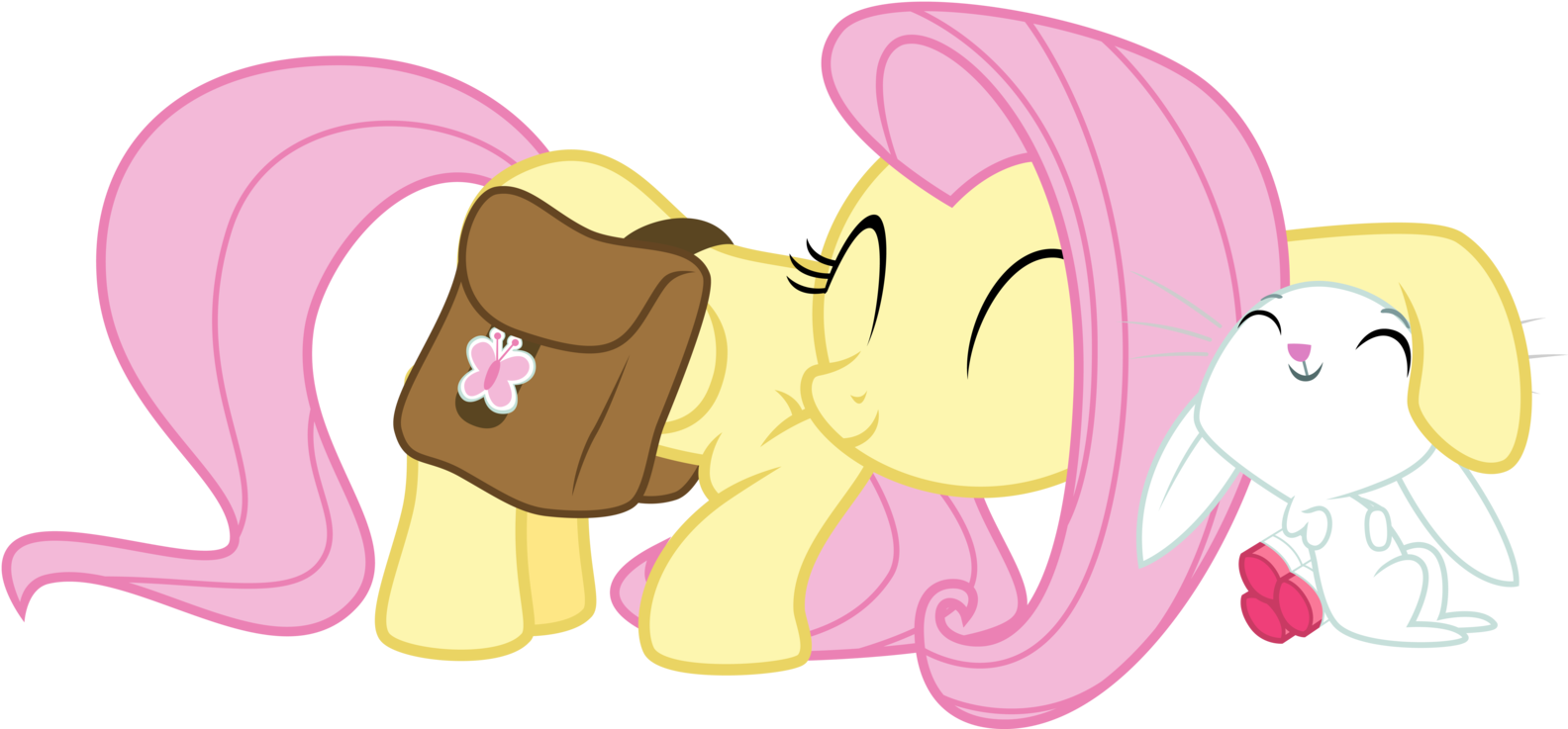 Angel Bunny Fan Club - Fluttershy And Angel Bunny (1600x760)