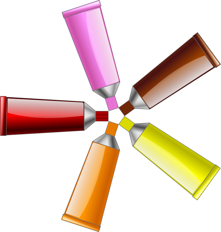 Free Color Tube Red Yellow Brown Orange Pink - Color Tube (764x800)