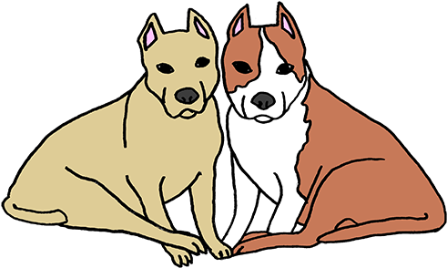 Two Lost Dogs By Amari Lindsey, Usa - Cartoon Picture Of 2 Dog (500x305)