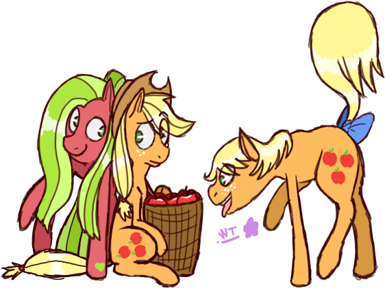 Mlp Applejack Generation By Wolfytails - Cartoon (580x450)
