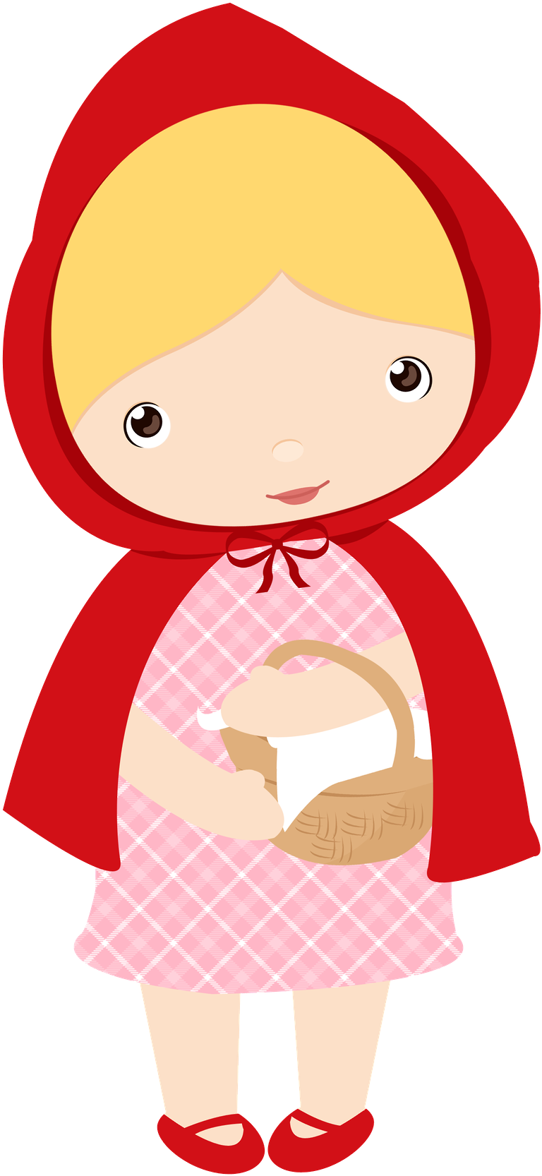 Red Riding Hood - Caperucita Roja Caricatura Png (900x1746)