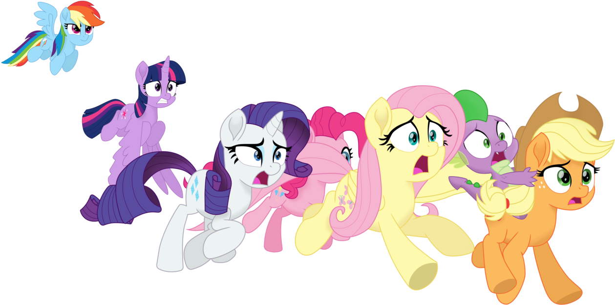 Mane 6 Runing By Ejlightning007arts - Mlp Movie Mane 6 (1262x633)