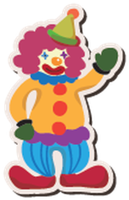 Cartoon Playground Stickers - Clown (452x399)