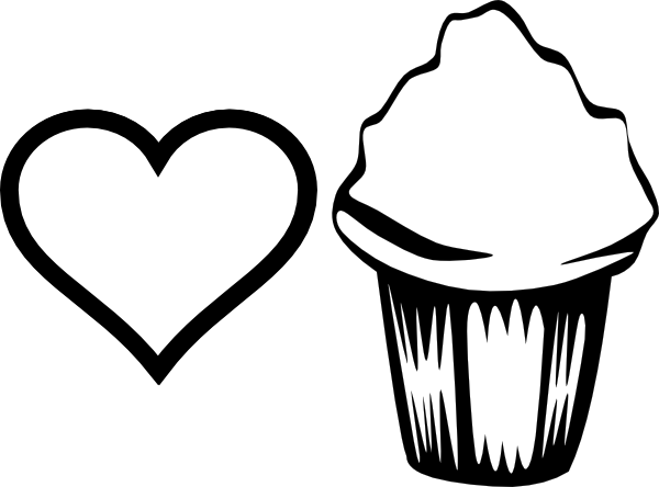 Cupcake Con Corazon Para Colorear (600x444)