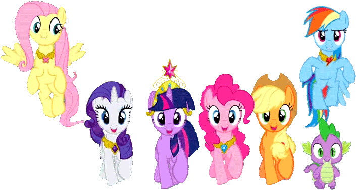 Marching Mane 6 Gif Loop - South Park My Little Pony (746x413)