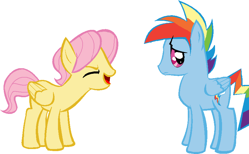 Xoxpeaceheartxox, Butterscotch, Fluttershy, Rainbow - Mlp Rainbow Blitz And Fluttershy (855x549)