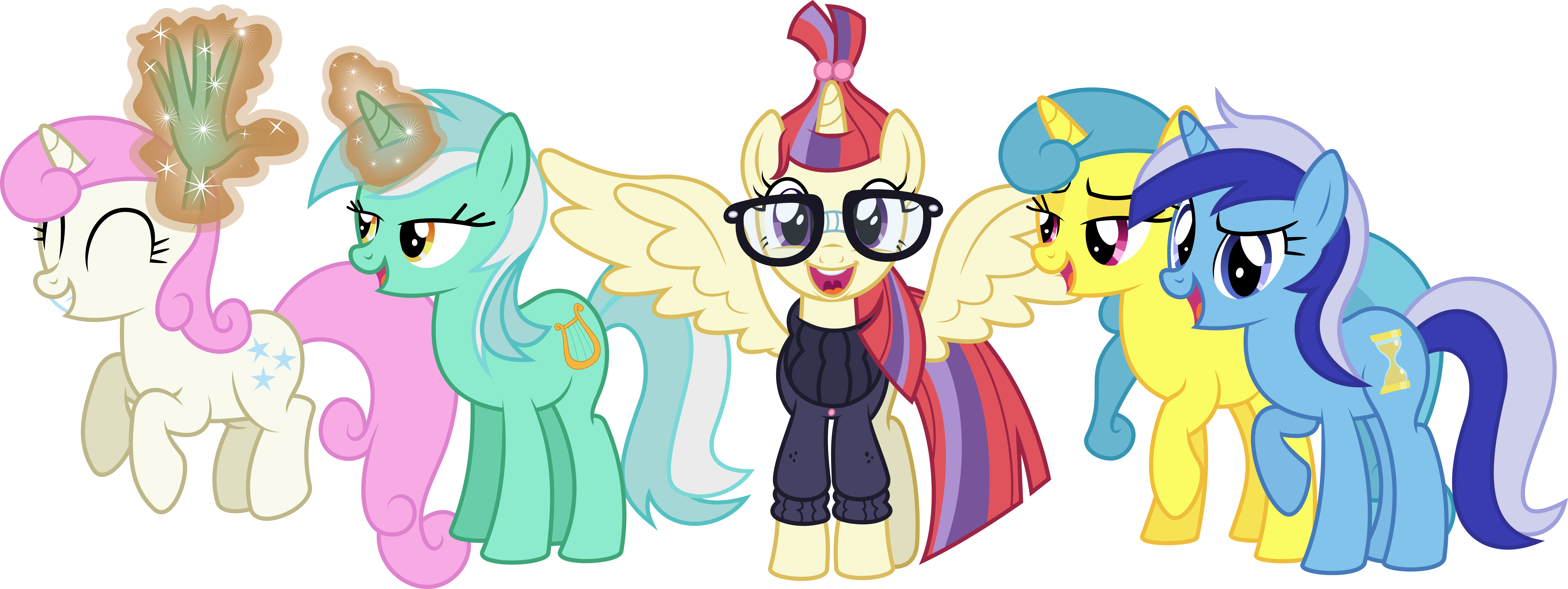 Au Mane 5 By 8-notes - Lyra Heartstrings Au (8910x3346)