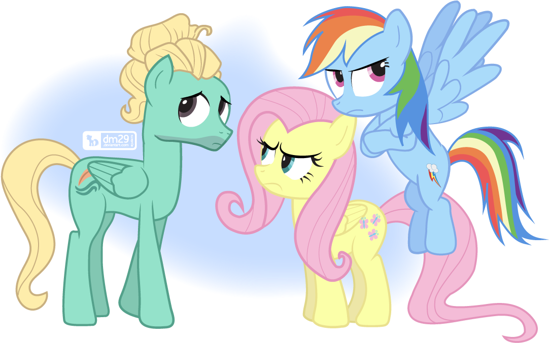Dm29, Flutter Brutter, Fluttershy, Grumpy, Rainbow - Cartoon (1125x725)