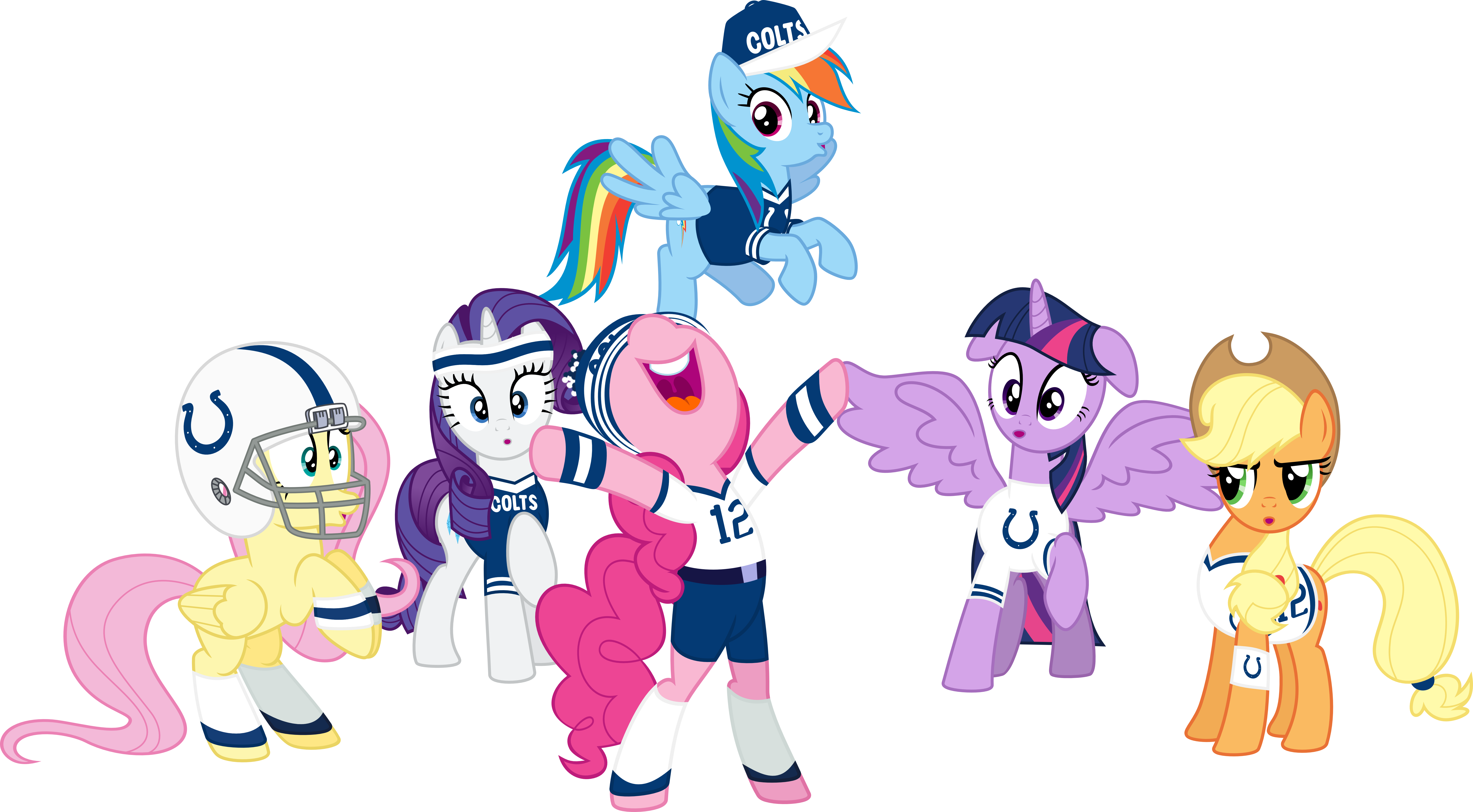 Mane Six Super Bowl Cheer 2 By Jeatz-axl - Mane Six Super Bowl Cheer 2 By Jeatz-axl (7251x4000)