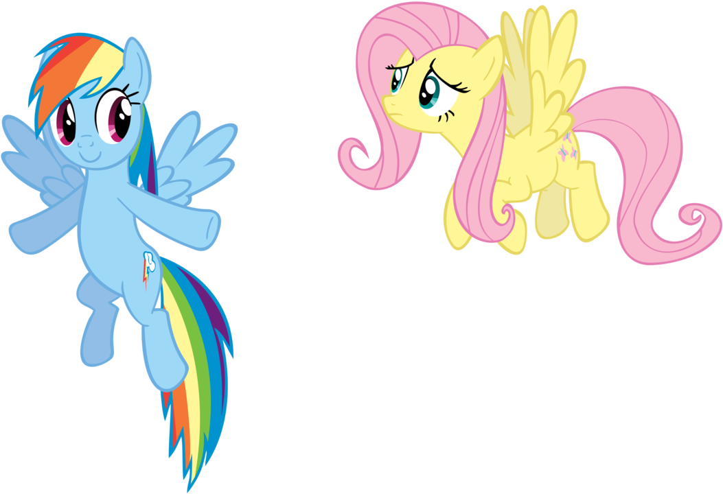 Rainbow Dash And Fluttershy By Linksfanponies - Rainbow Dash And Fluttershy (1098x728)