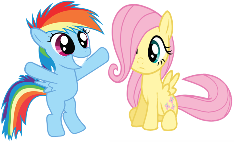 Rainbow Dash And Fluttershy Fillies By Rainbowsstar - Filly Rainbow Dash And Fluttershy (1024x547)