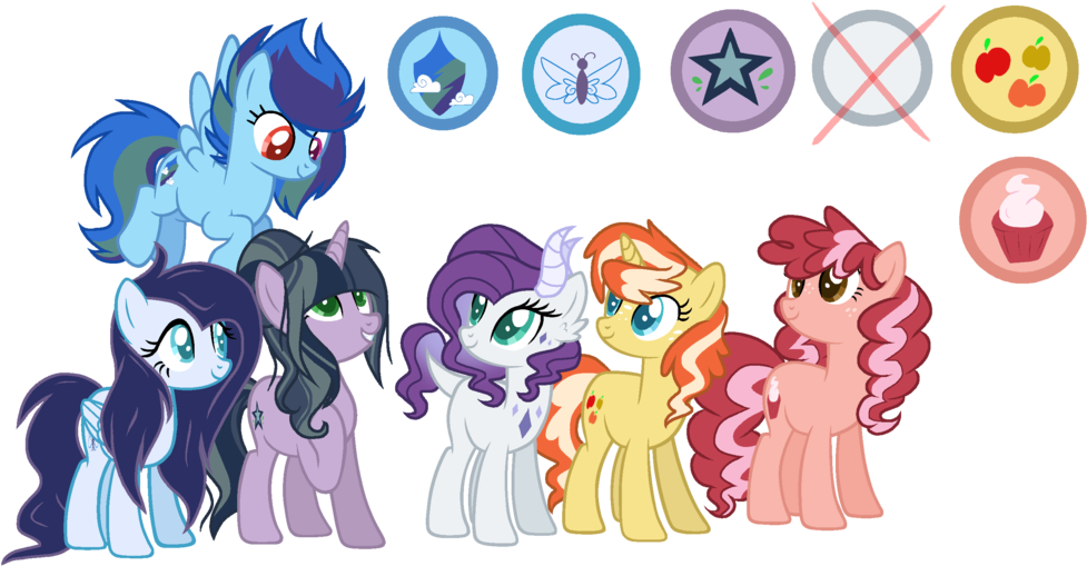 Mane Six For Thepoweredcosmicclaw By Thepegasisterpony - Cartoon (1024x574)
