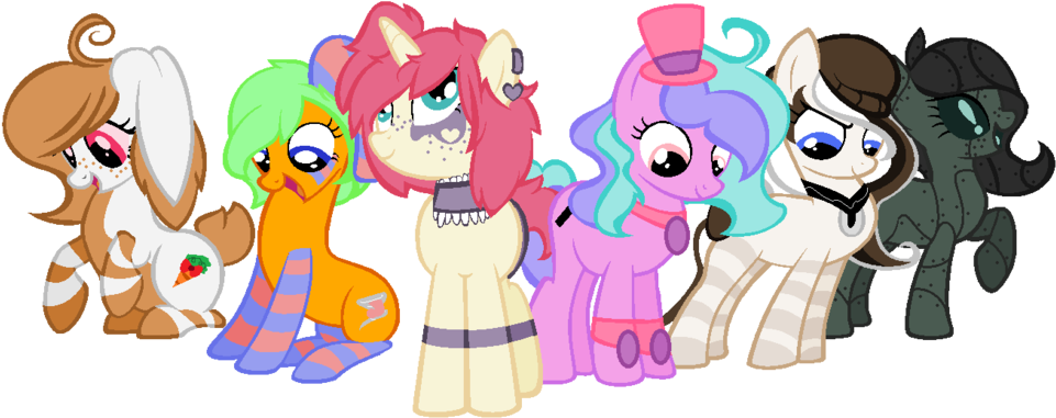 My Mane Six By Iibukimioda - Cartoon (1024x416)