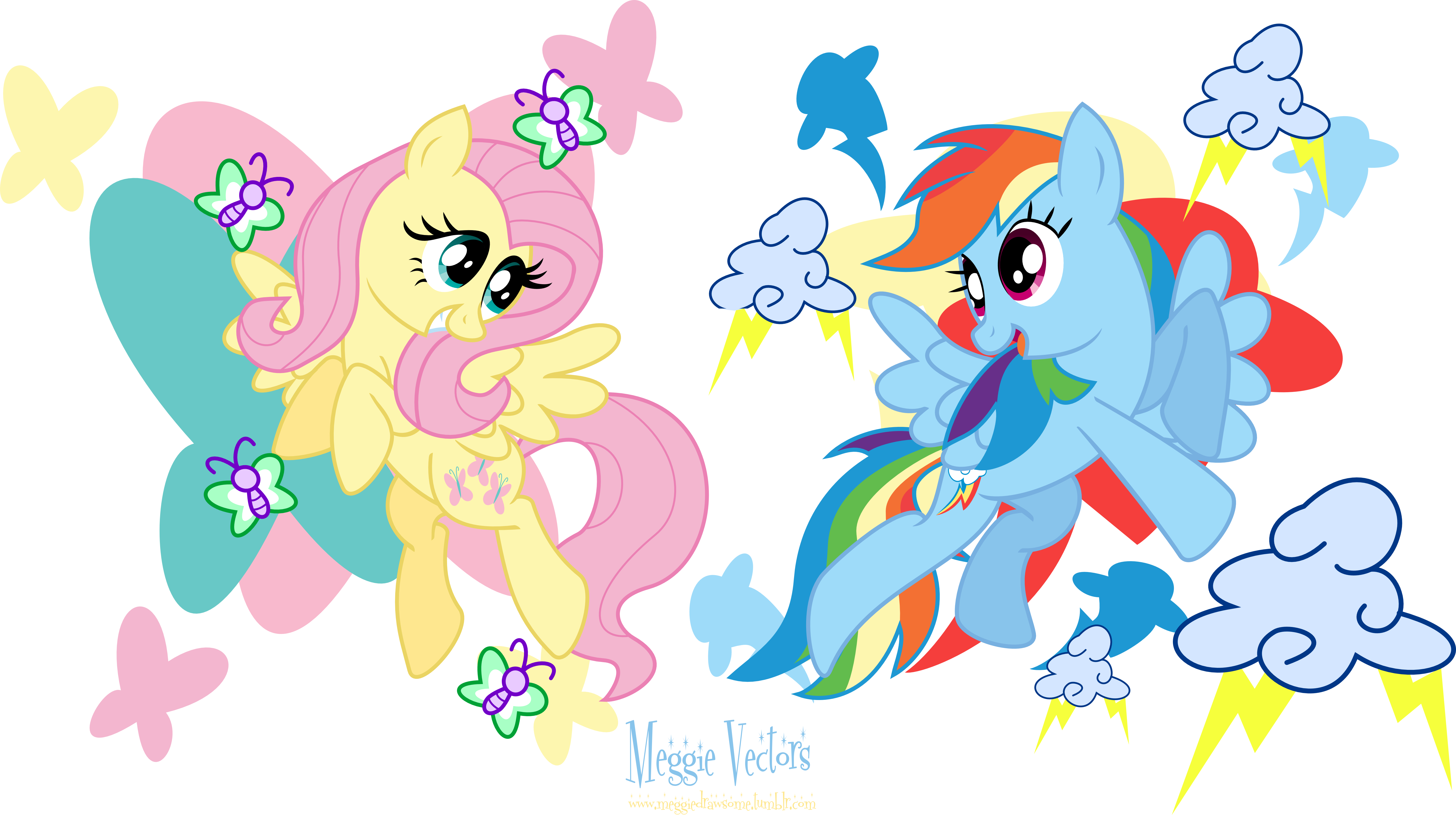 Meganlovesangrybirds Mlp - Mlp Fim Rainbow Dash And Fluttershy (6038x3381)