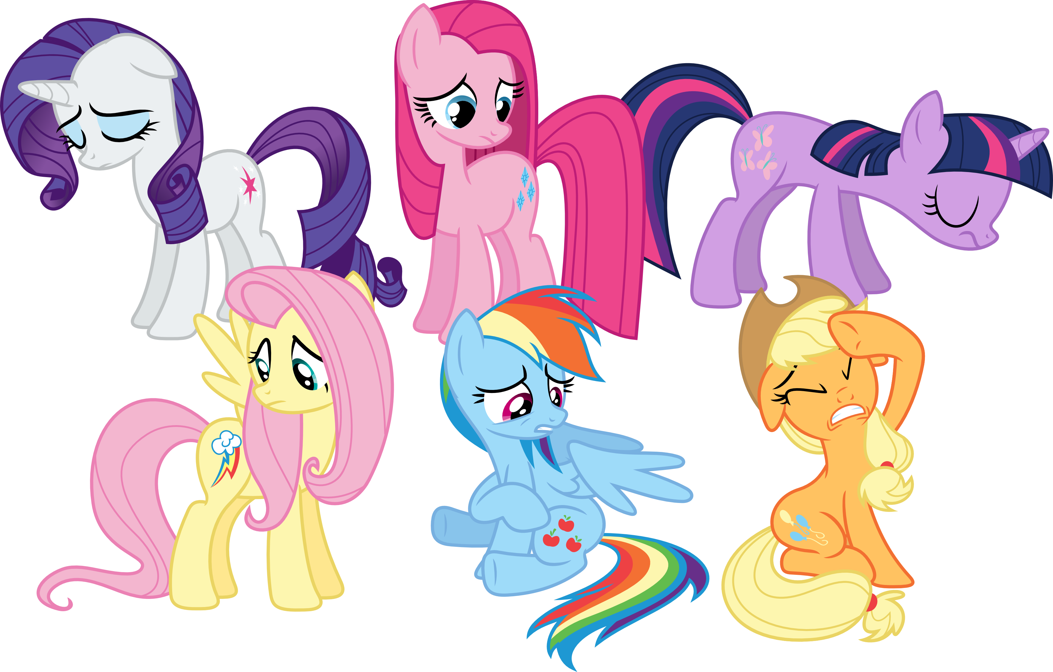 Porygon2z, Bad End, Fluttershy, Mane Six, Miserable, - Rainbow Dash Fluttershy Cutie Mark (3535x2254)