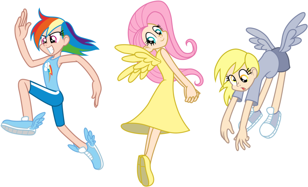 My Little Pony Rainbow Dash Pinkie Pie Fluttershy - Mlp Human Pegasus (1024x642)
