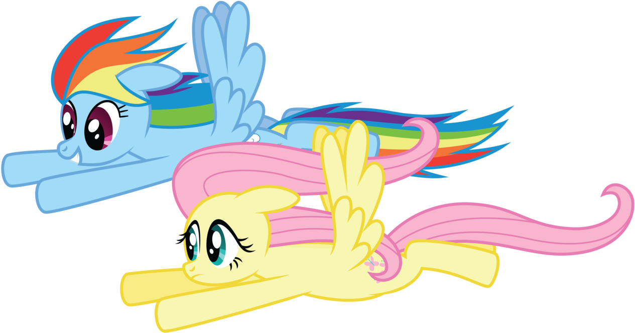 Dash And Fluttershy By Midnight Blitz On Deviantart - Fluttershy And Rainbow Dash Flying (1280x731)