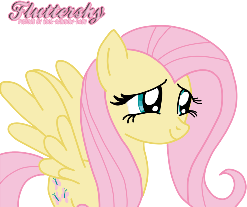 Fluttershy By Cool Rainbow Dash Cartoon (900x724) Png Clipart Download