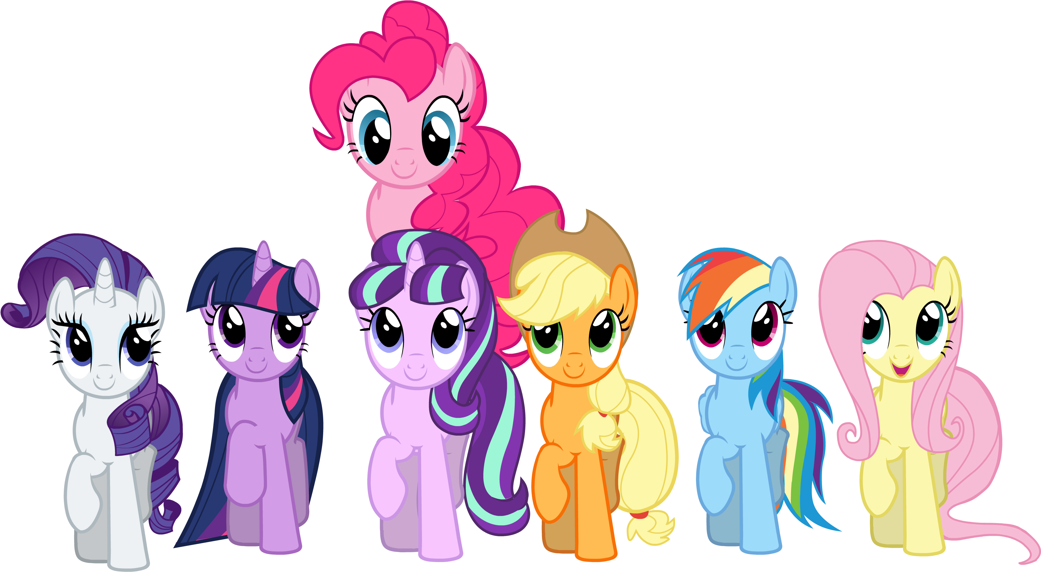 Smile Parade With The Mane 6 And Starlight Glimmer - Mlp Trixie Mane (3448x1890)