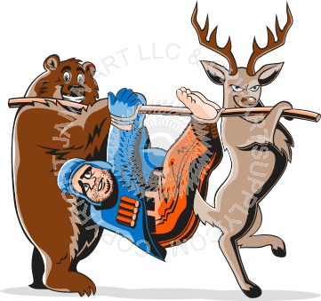 Animals Hunting Man - Hunting Clipart (361x339)