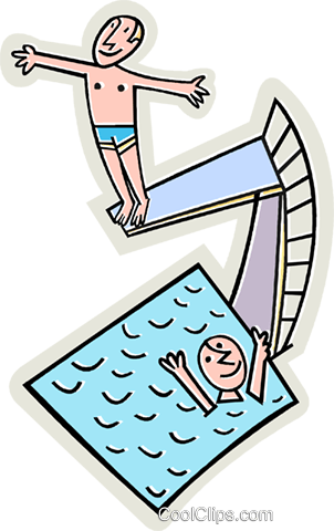 Diving Clipart Diving Board - Swimming Pool Clip Art (302x480)