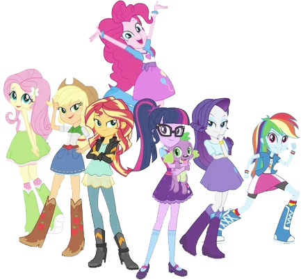 The Human Mane 7 And Spike By 76859thomasreturn - Mlp Eg Mane 7 (433x402)