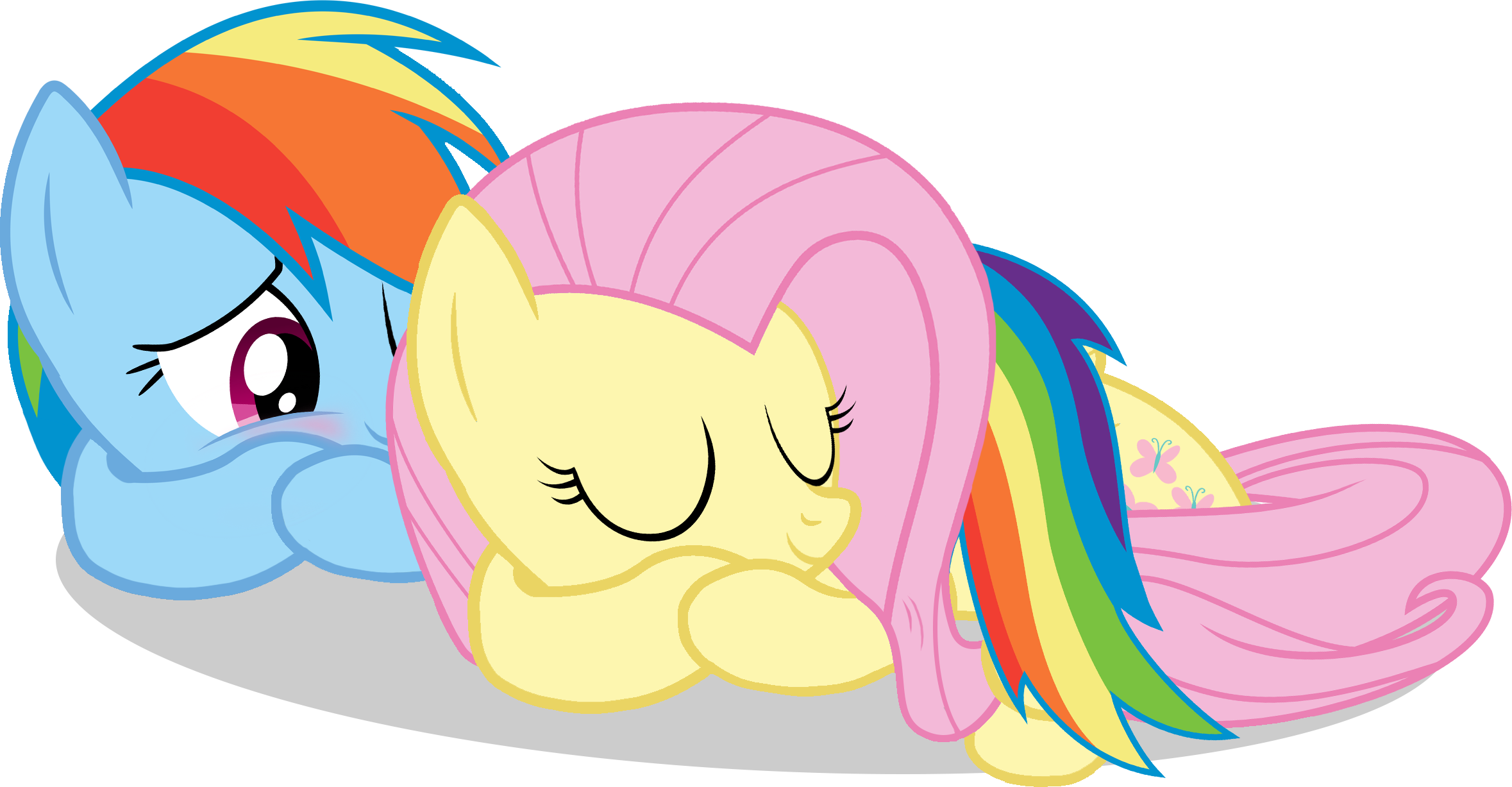Post 36168 0 33850700 1471494349 Thumb - Rainbow Dash And Fluttershy Sleeping (2358x1227)