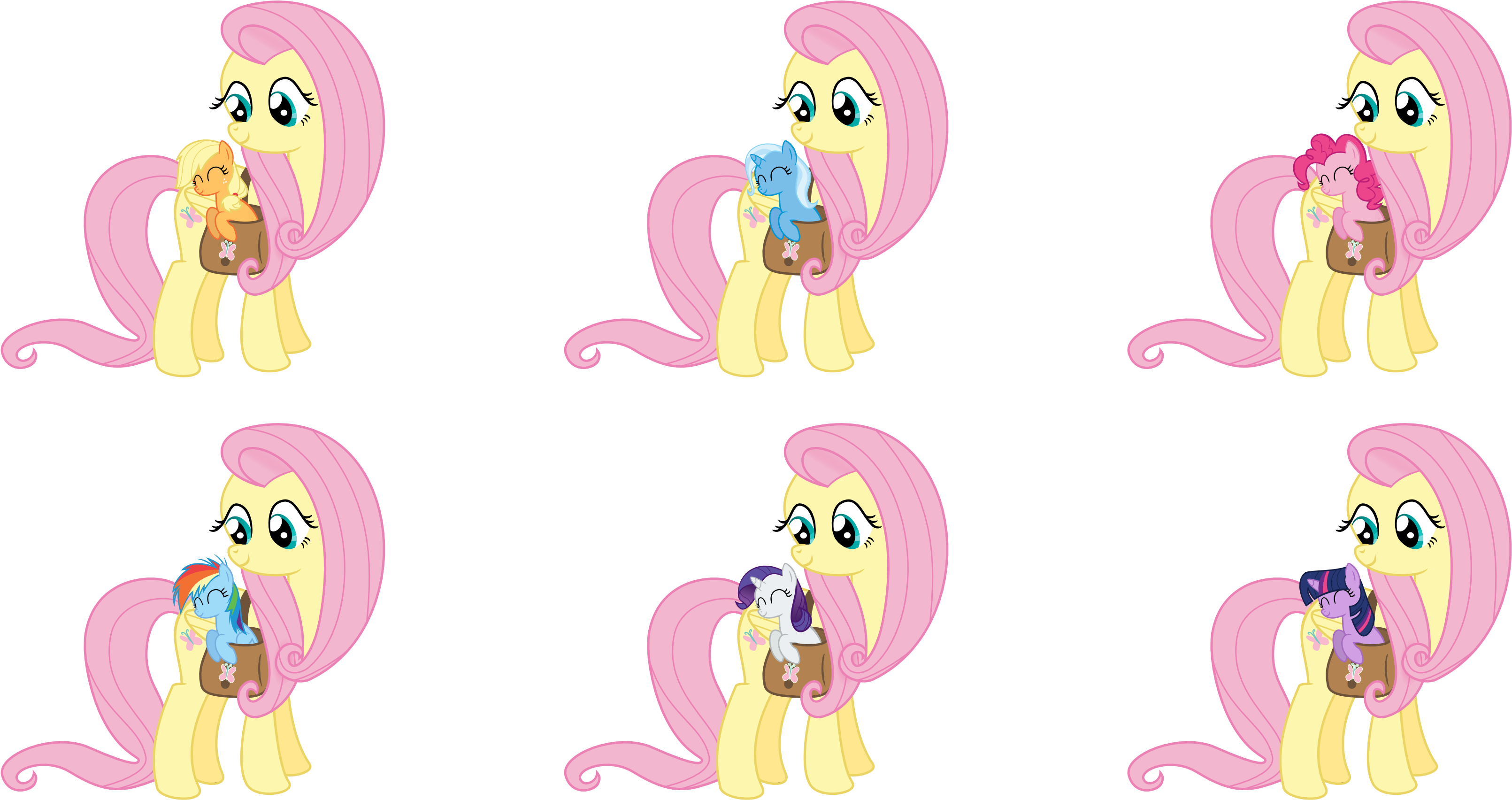 #722557 - Applejack, Artist - S - Guri, Filly, Fluttershy, - Cartoon (3600x1800)