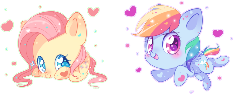 Fluttershy And Rainbow Dash By Ipun - Rainbow Dash (900x340)