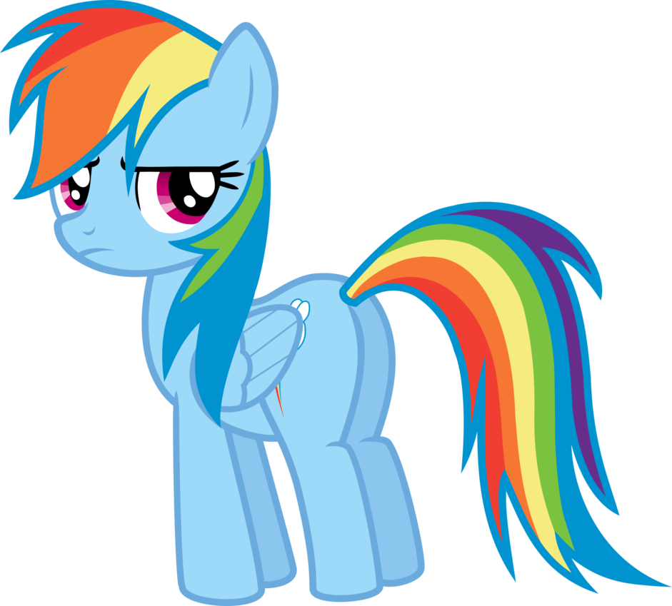 Fluttershy Rainbow Dash Vector Download - Rainbow Dash Angry (941x849)