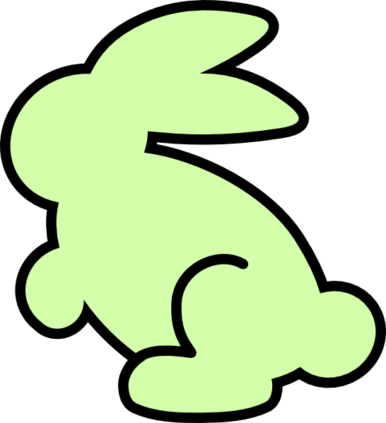 Spring Green Cliparts - Bunny Clipart Black And White (546x598)