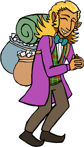 Happy Coupon Salesman - Cartoon (384x640)