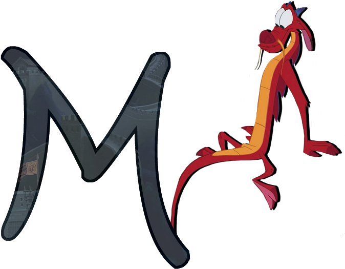 La Lettre M Représentée Par Mushu Était Cachée Dans - Cartoon (738x562)