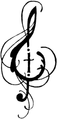 Musical Clipart Role Play - Music Note And Cross (306x479)