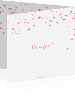 Geboortekaartje Meisje Met Foto, Vlaggetjes En Pastel - Baby Announcement (455x350)