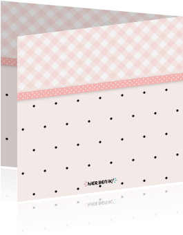 Foto Geboortekaartje Met Klassieke Ruitjes Een Foto - Paper (455x350)