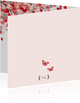 Hippe En Stijlvolle Trouwkaart Met Bloemen, Hartjes - Bee (455x350)